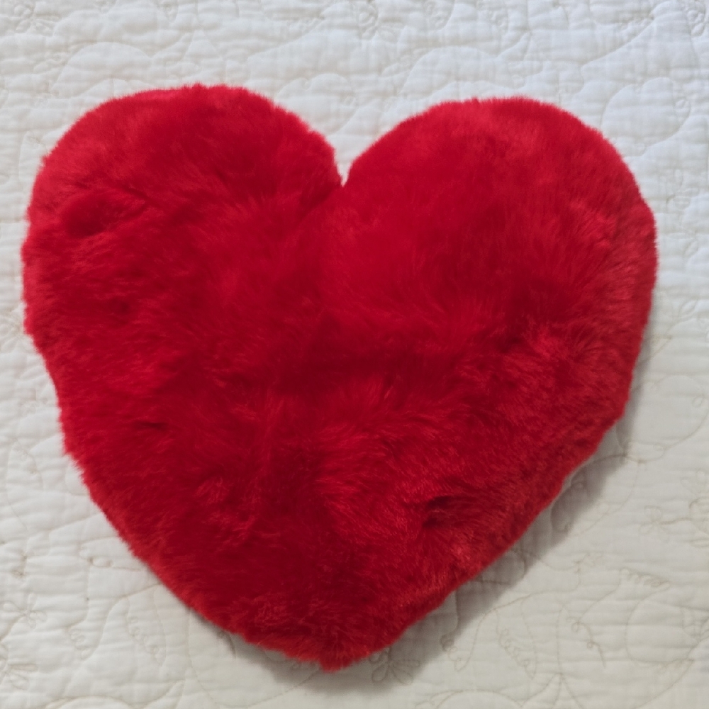 Red Heart-Shaped Plush Pillow